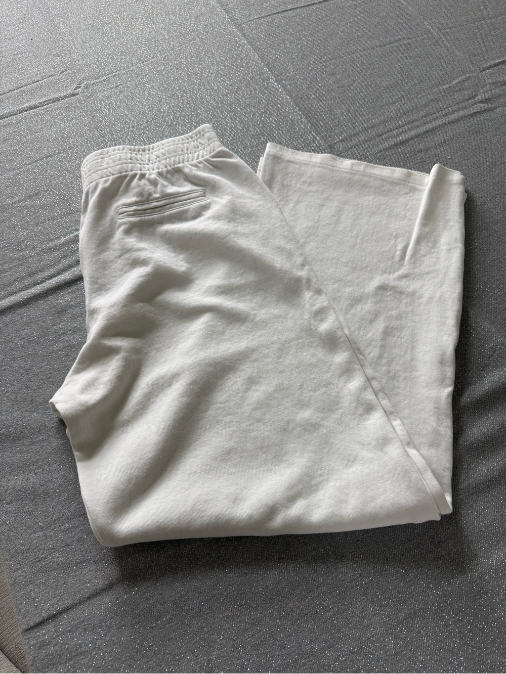 Zara White Elastic Waist Lounge Pants